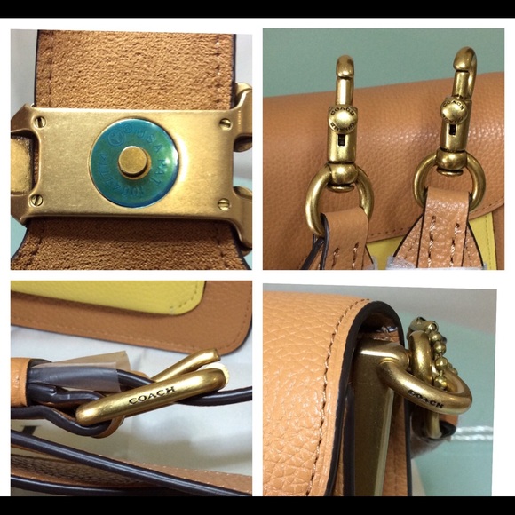 Authentic NWT Coach Tabby 26 Shoulder Bag Crossbody Colorblock Natural Yellow - Picture 11 of 17